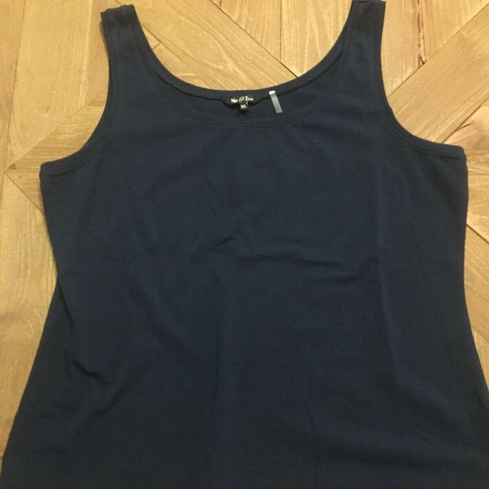 Nic + Zoe Navy Stretchy Cotton Tank Top Cami Sz XL